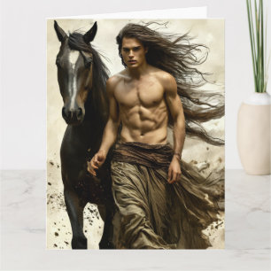 Wild & Free - Muscular Man with Horse Card