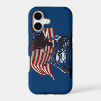 Wild & Free - Patriotic Eagle, Motorbike & US Flag