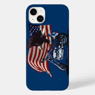 Wild & Free - Patriotic Eagle, Motorbike & US Flag Case-Mate iPhone 14 Plus Case