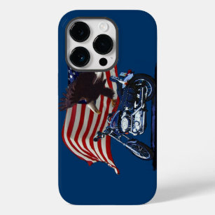 Wild & Free - Patriotic Eagle, Motorbike & US Flag Case-Mate iPhone 14 Pro Case
