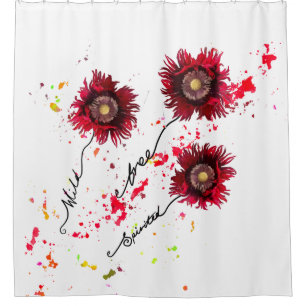Wild Free Spirited poppies and paint splatter