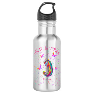 Wild & Free Unicorn Sparkles with Butterflies 532 Ml Water Bottle