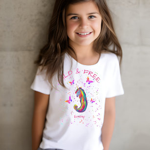 Wild & Free Unicorn Sparkles with Butterflies T-Shirt
