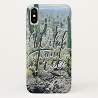 Wild Free Vintage Cactus Desert Typography