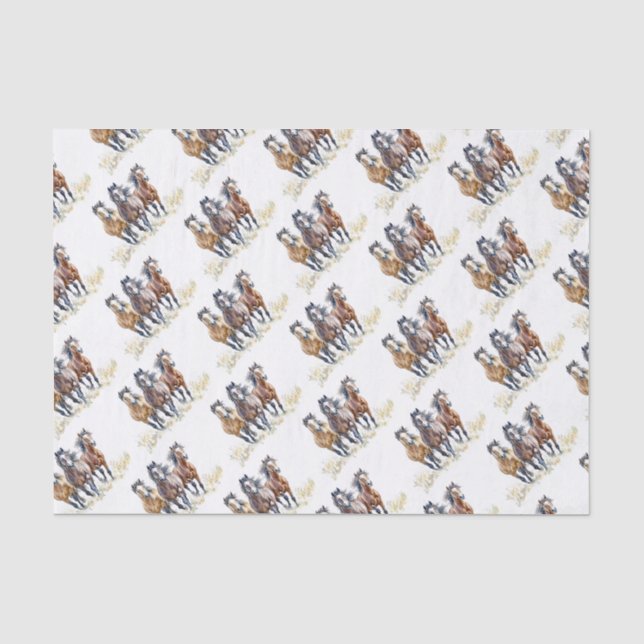 Wild & Free Western Mustangs Tissue Paper (Front)