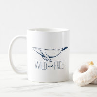 Wild & Free Whale Navy Blue Beach Ocean