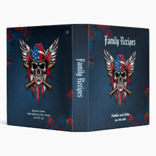 Wild freedom, American skull with baseball bats.  Binder