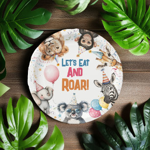Wild Fun Party Animals First Birthday Safari Paper Plate