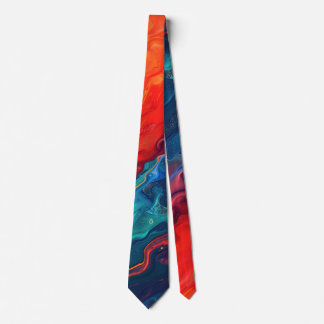 Wild Galaxy Paint Tie in Red and Blue