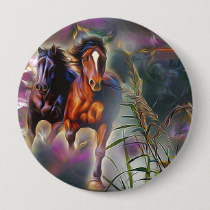 Wild gallop 4 inch round button
