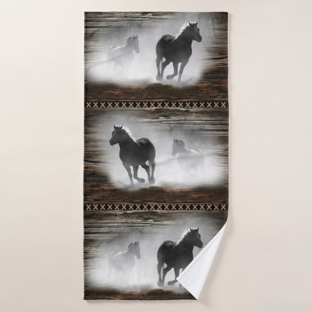 Wild Galloping Horse Bath Towel (Bath Towel)