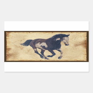 Wild Galloping Pinto American Paint Horse Sticker