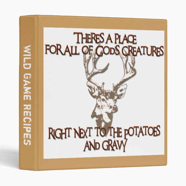 Wild Game cook book cookbook covers binder recipes (Front/Spine)