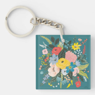 Wild Garden Flowers Keychain