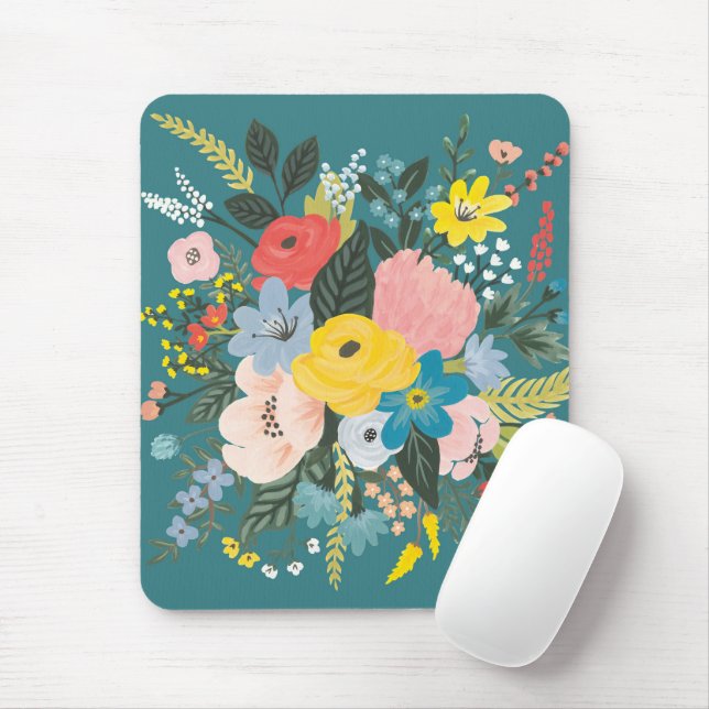 Wild Garden Flowers Mouse Pad (With Mouse)