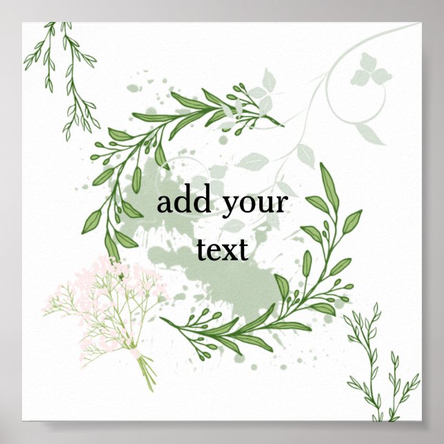 "Wild Garden Frame - Floral Greenery Design" Poster (Front)