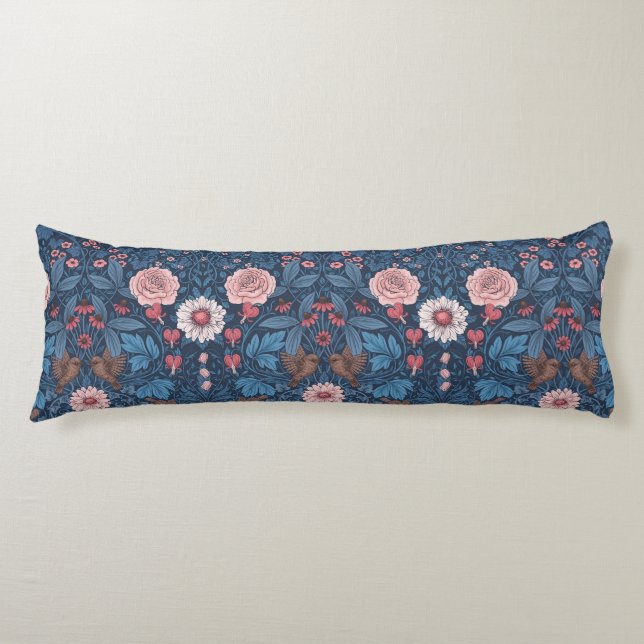 Wild garden in blue body pillow (Front)