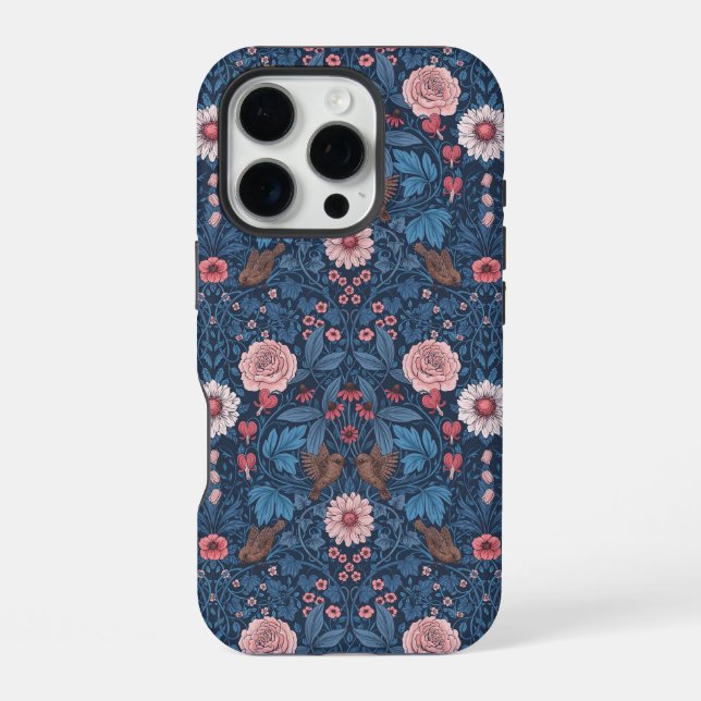 Wild garden in blue iPhone case (Back)