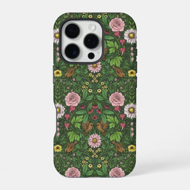 Wild garden in green iPhone case (Back)