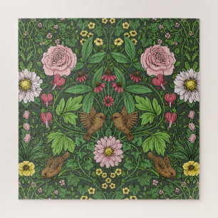 Wild garden in green jigsaw puzzle