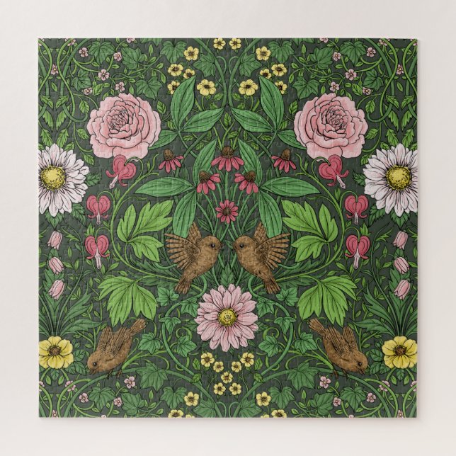 Wild garden in green jigsaw puzzle (Vertical)