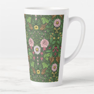 Wild garden in green latte mug
