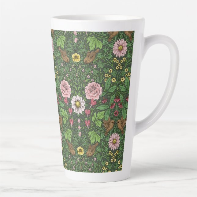 Wild garden in green latte mug (Right)
