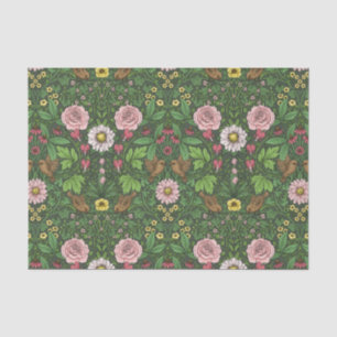 Wild garden in green tissue paper