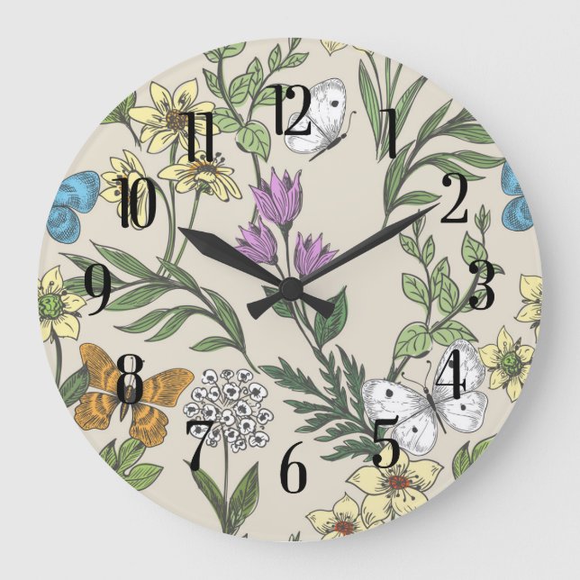 Wild Garden Large Clock (Front)