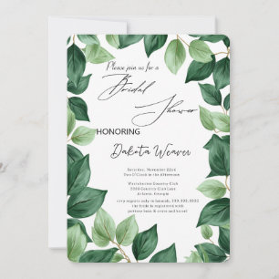 Wild Garden Leaves Bridal Shower Invitation