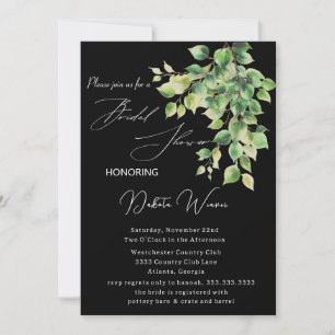 Wild Garden Leaves Bridal Shower Invitation