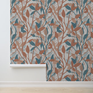 Wild Garden Mist Botanical Layers of Earth Foliage Wallpaper