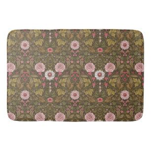 Wild garden on coffee brown bath mat