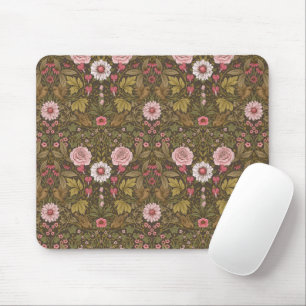 Wild garden on coffee brown mouse pad
