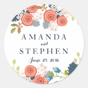 Wild Garden Wedding Personalized Favour Stickers