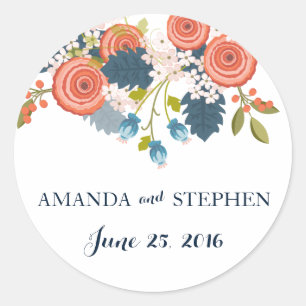 Wild Garden Wedding Personalized Favour Stickers