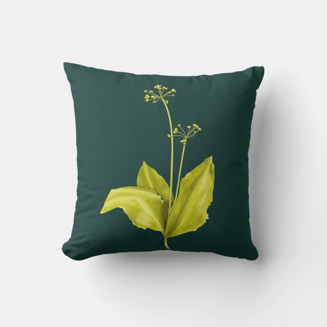 Wild Garlic Green Plant Nature Lover Botanist Throw Pillow (Front)