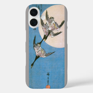 Wild Geese Flying Downward Across Moon, Hiroshige iPhone 16 Case