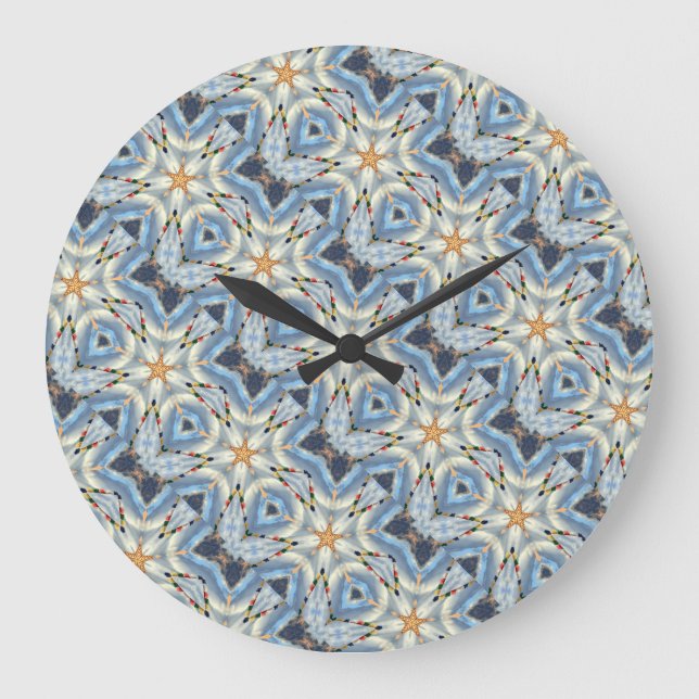 wild geometric blue star clock (Front)