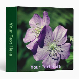 Wild Geranium Flowers Nature Personalized Binder