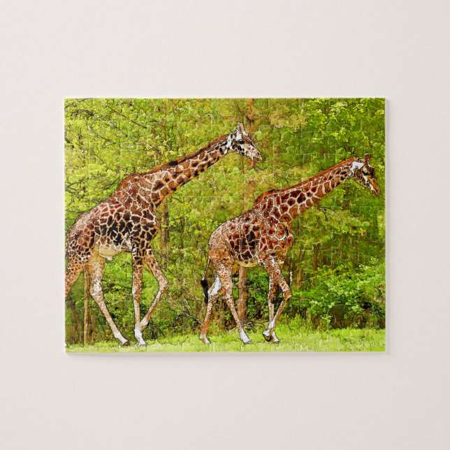 Wild Giraffes - African Wildlife Jigsaw Puzzle (Horizontal)