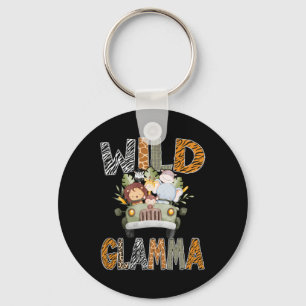 Wild Glamma 1st Birthday Zoo Safari Jungle Animal Keychain