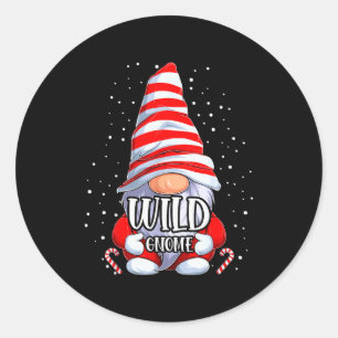 Wild Gnome Christmas Pajamas Matching Family Group Classic Round Sticker