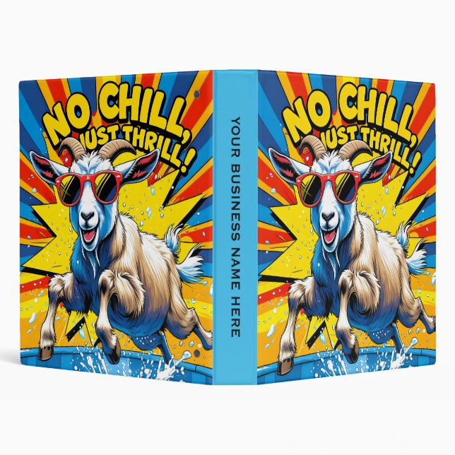 Wild Goat Summer Retro Pool Splash  Binder (Background)