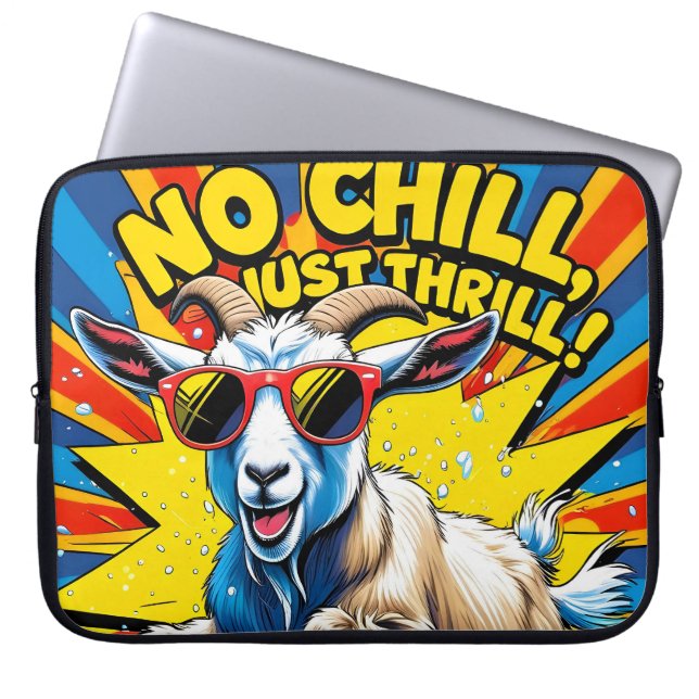 Wild Goat Summer Retro Pool Splash  Laptop Sleeve (Front)