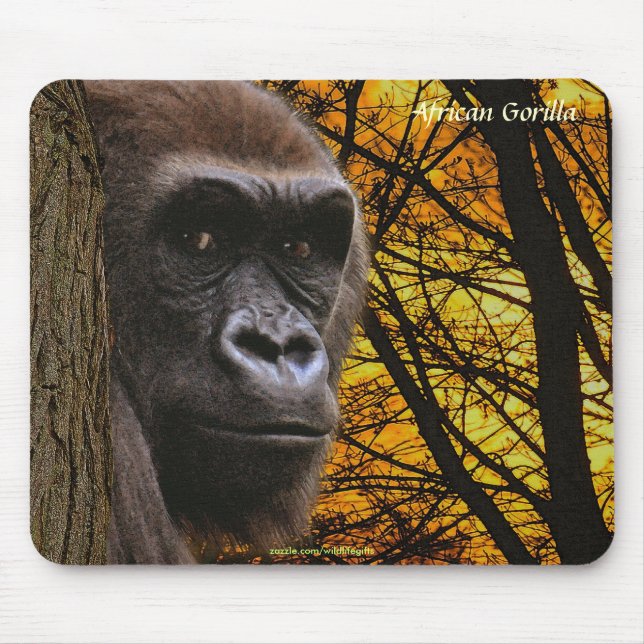 Wild Gorilla Endangered Species Primate Mousepad (Front)