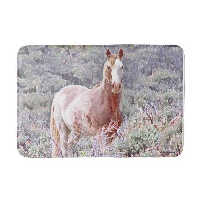 Wild Grace, Roan Stallion Bath Mat (Front)