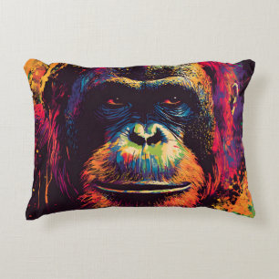Wild Graffiti Urban Jungle Gorilla Accent Pillow