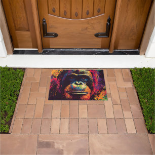 Wild Graffiti Urban Jungle Gorilla  Doormat