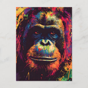 Wild Graffiti Urban Jungle Gorilla  Holiday Postcard